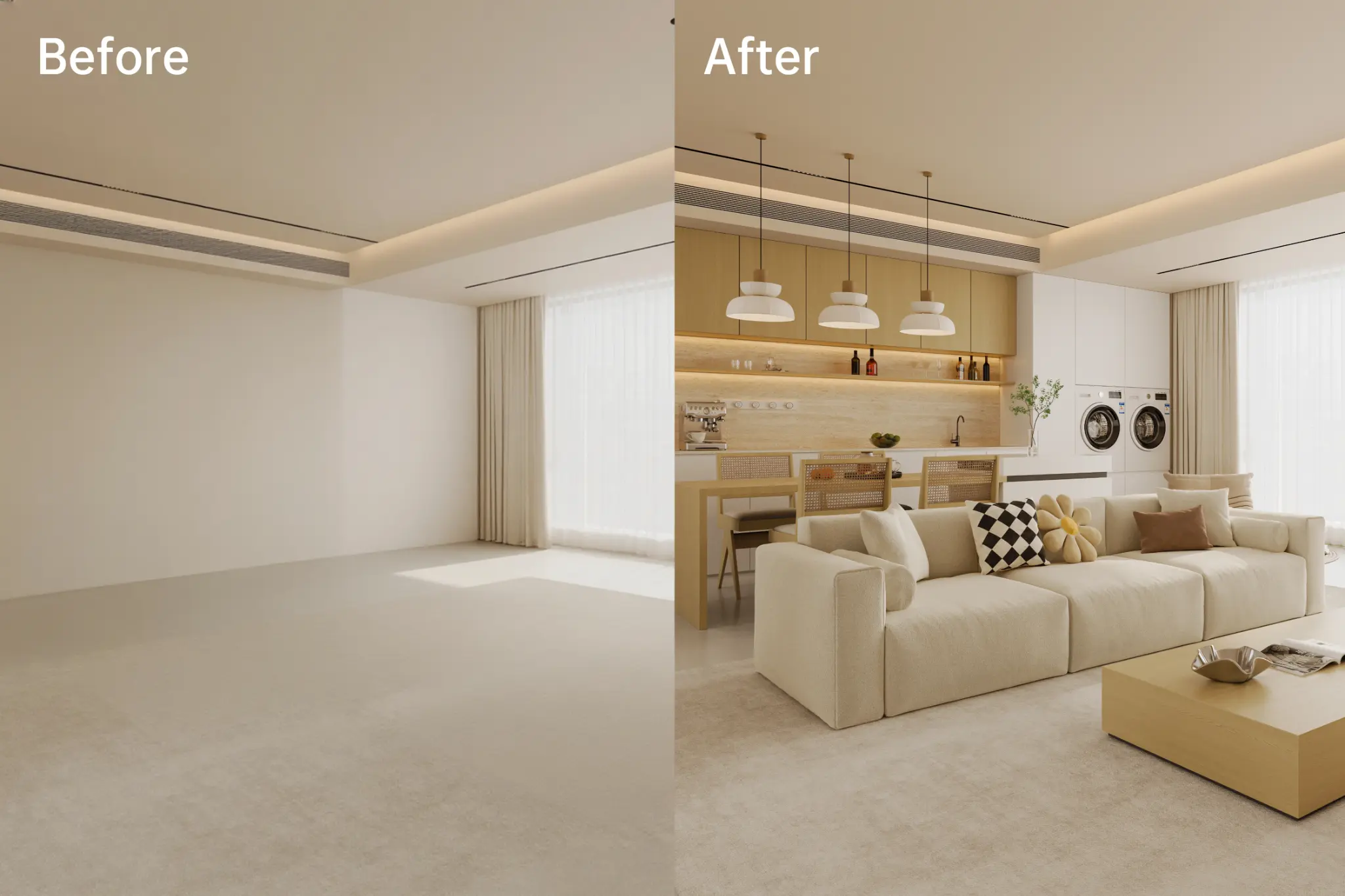 Living Room Before & After