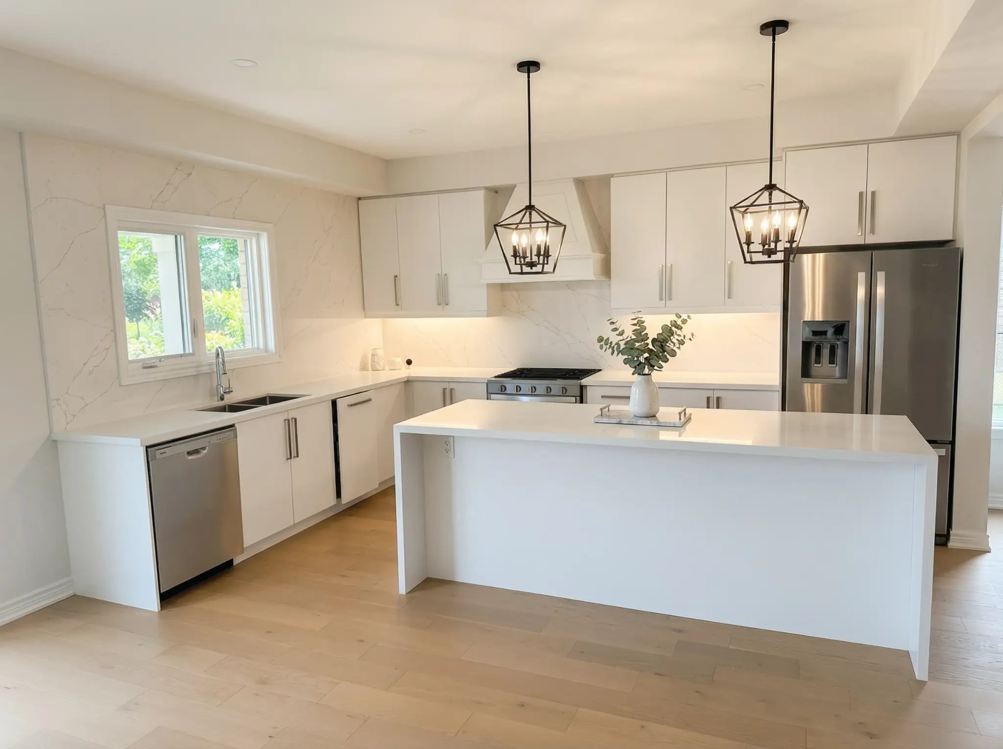 Modern White Kitchen Niagara Falls